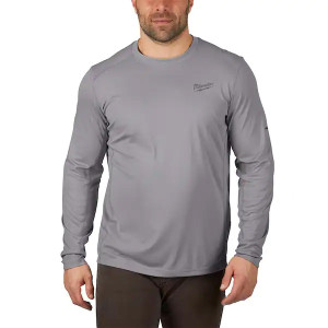 Gen II Men's Work Skin Medium Gray Light Weight Performance Long-Sleeve T-Shirt